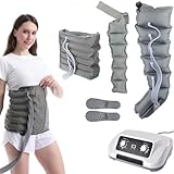 Masseur de jambes pour la circulation de l'air - Masseur de mollet - Macjines de compression pour lymphœdème, bras, jambes, taille, bottes de massage complet des jambes, système de récupération pour