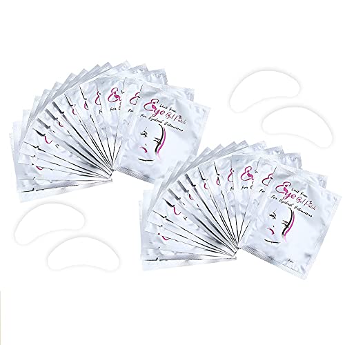 Eye Gel Pads Lint Free Eyelash Patches 100 Pairs Under Eye Gel Masks for Pro Salon and Individual Eyelash Extension (Silver)