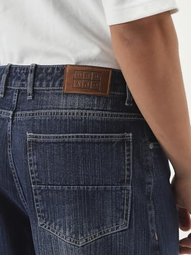 Image of Urbano Fashion Men's Loose Baggy Fit Washed Denim Jeans Non-Stretchable