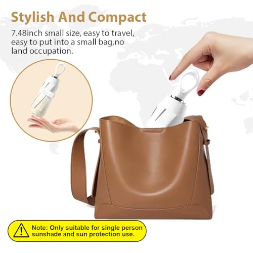 Image of PALAY Mini Sun Umbrella UPF 50+ Sun Protective Sun Umbrella with Black Liner 6 Strong Ribs Design Fashion Outdoor Folding Umbrella Travel