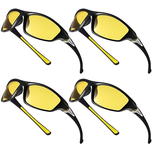 TOODOO 4 Pairs Men Polarized Sunglasses with UV Protection Driving Glasses Sports for Sport Outdoor...