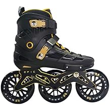 Epic Skates Epic Engage 125mm 3-Wheel Inline Speed Skates, Black/Gold, Adult 11 Engage11
