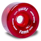 Fame Artistic Indoor Wheels - Made of Quality Urethane - 97A Durometer & 57mm Diameter - High Performance Skating Wheels - Comes in Set of 8 with Diverse Color Options - Clear Red