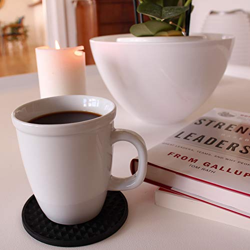 Barvivo Drink Coasters Set of 8 /w Holder - Tabletop Protection for Any Table Type, Wood, Granite, Glass, Soapstone, Sandstone, Stone Tables - Perfect Soft Coaster Fits Any Size of Drinking Glasses