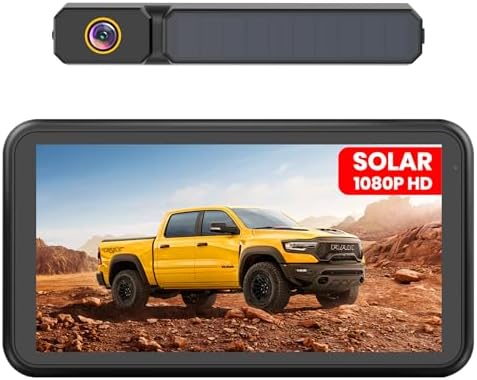 Foxpark 5" Solar Rückfahrkamera Kabellos 2Mins Installation HD1080P | Leistungsstarke Nachtsicht, IP69K Auto Wasserdicht Rückfahrkamera Funk Set für Wohnmobil, LKW
