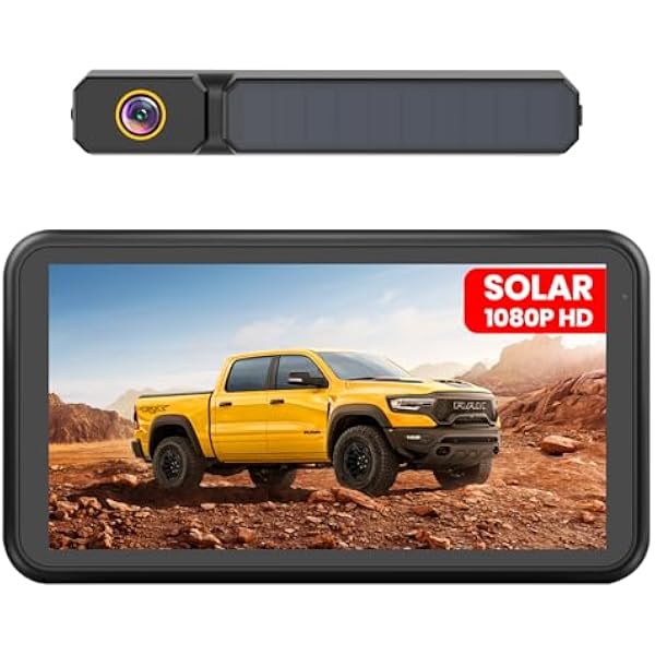 Foxpark Kamera solarna do cofania bez przewodów: szybka instalacja 2 minuty, HD 1080P, 5-calowy monitor, widzenie nocne, IP69K, wodoodporna