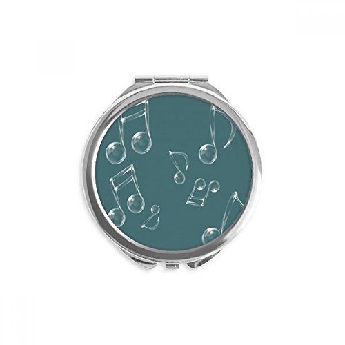 Miroir de poche notes de musique bulle rond compact 2,6x2,4 pouces multicolore