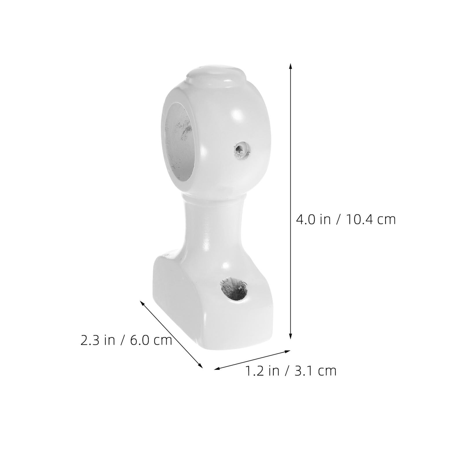 4 Pezzi Supporto per Bastone in Legno Bianco Decorativo e Resistente per Tende, Adatto a Ufficio e Soggiorno, Set