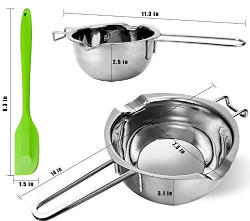 image for Sysmie 2 Pack Stainless Steel Double Boiler Melting Pot with Silicone 