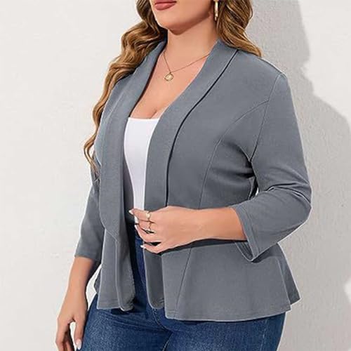 Blazers for Women Plus Size Lightweight Business Casual Office Work Suits Jacket Long Sleeve Open Front Fall Cardigan2
