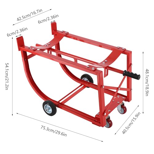 Carrello per tamburo, carrello mobile con ruote per fusti da 55 galloni, supporta 272,2 kg, ideale per officine e garage