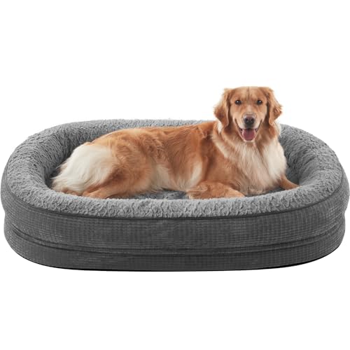 JOEJOY-Orthopedic-Dog-Beds-Large-Sized-Dog-XL-Egg-Crate-Memory-Foam-Pet-Couch-Bed-with-Bolster-Sides-Waterproof-Lining-Removable-Washable-Cover-Non-Slip-Bottom-Grey