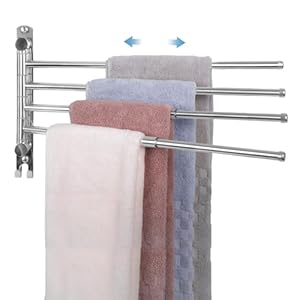 JSVER Handtuchhalter mit 4 Ausfahrbaren Armen