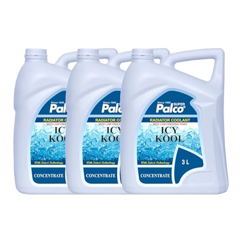 Image of PALCO Icy Kool Radiator Coolant for Car 3 Litre (Pack of 3), Advanced Low Freezing Point Antifreeze Green Concentrate Coolant for Engine