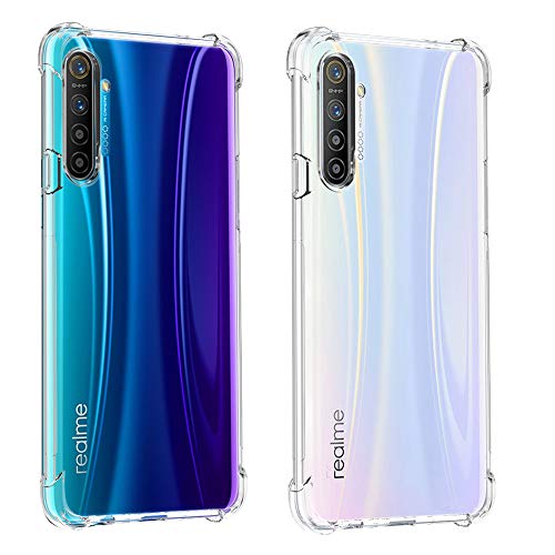 QHOHQ Funda Compatible para Realme XT y Realme X2, con 4 Esquinas Air Cojines, Anti-Choques y Anti- Arañazos Cases, Transparente