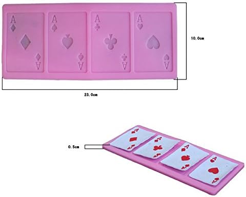 Miniatura 2 de 4 tarjetas de póquer de Ases King Fried Molde de silicona para hacer dulces de fondant, moldes de chocolate, postres, cubitos de hielo, goma,