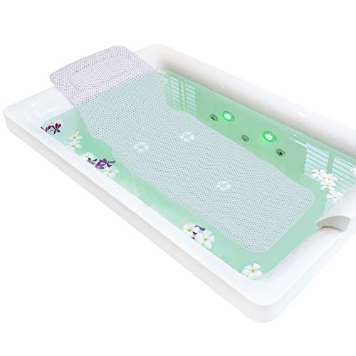 PEMENOL Bath Pillow Full Body, Ergonomic Neck Support Large Bathtub Soft Mattress with Non-Slip Suction Cup,Comfortable Head Rest Pillow for Neck Shoulder and Back Support, Machine Washable Air Mesh