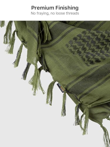 Image of FREE SOLDIER 100% Cotton Scarf Military Shemagh Tactical Desert Keffiyeh Head Neck Scarf Arab Wrap with Tassel 43x43 inches