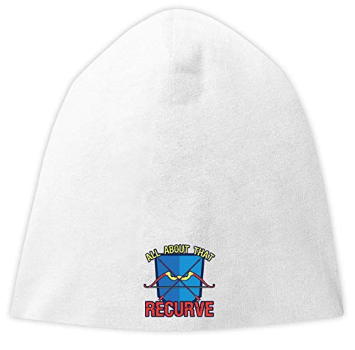 All About That Recurve Bow Archery Art Jersey Beanie Hat Thin Slouch Cap Unisex One Size White
