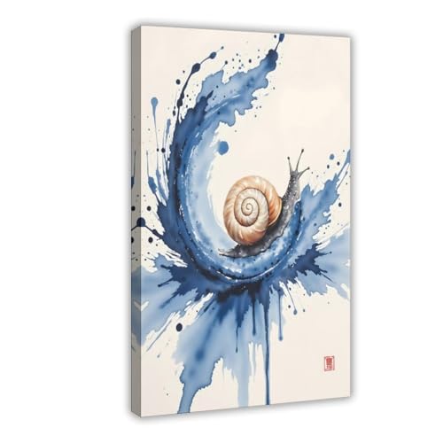 Impression sur toile escargot et vague 50,8x76,2 cm tableau mural salon et chambre