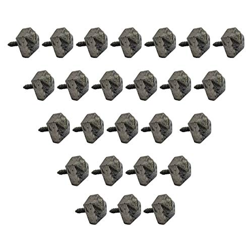 Adonai Hardware Hallelujah Antique Cast Iron Square Door Studs Nails Clavos (16mm x 25 Pack, Natural Iron) for Entry House, Vintage Barn Doors, Gates, Wooden Box, Furniture, Chest and Trunks