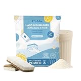 Natulim Pack Lavastoviglie a mano - Efficace nell'eliminazione di grasso e residui di cibo - Contiene dispenser riutilizzabile, 2 spugne e bustina di detersivo in polvere per lavastoviglie da 250 g.