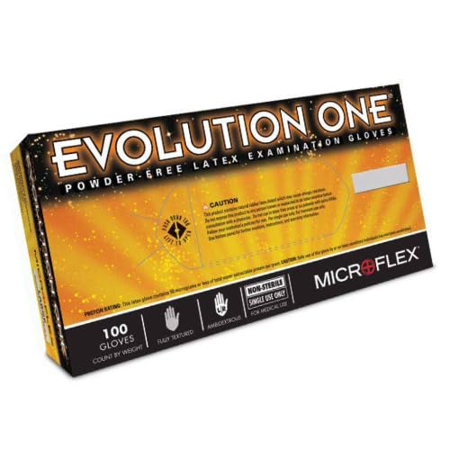 Microflex EV-2050-S Evolution One Latex Exam Gloves Small Powder Free 100/Bx
