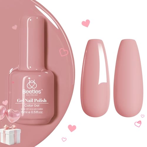 Image of Beetles Nude Pink Gel Nail Polish 15ML Soak Off UV Gel for Nail Art DIY