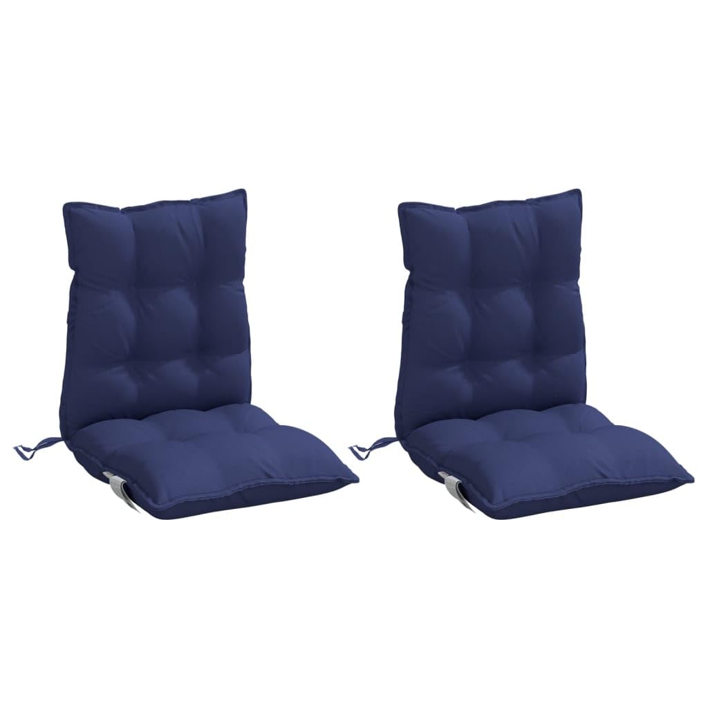 2 cuscini Oxford da 100 x 50 x 7 cm, con nastri antiscivolo, per esterni, giardino, balcone, terrazza, colore blu marino