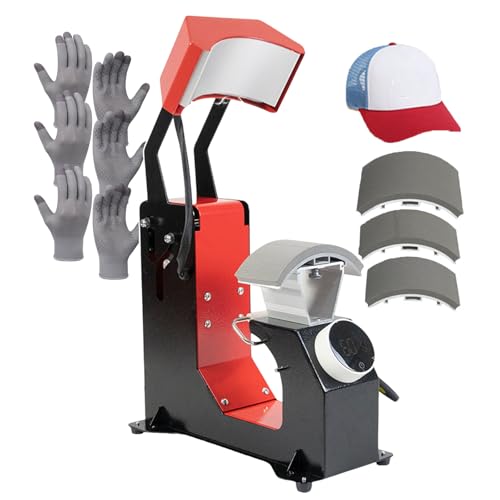 Máquina automática para estampado en gorras con 3 placas y guantes miniatura 1