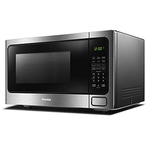 Danby Ddmw1125Bbs 1,000 Watts 1.1 Cu.ft. Countertop Microwave With Push-Button Door|10 Power Levels, 6 Cooking Programs|Auto Defrost And Child Lock In Stainless Finish (Renewed) #TOP3