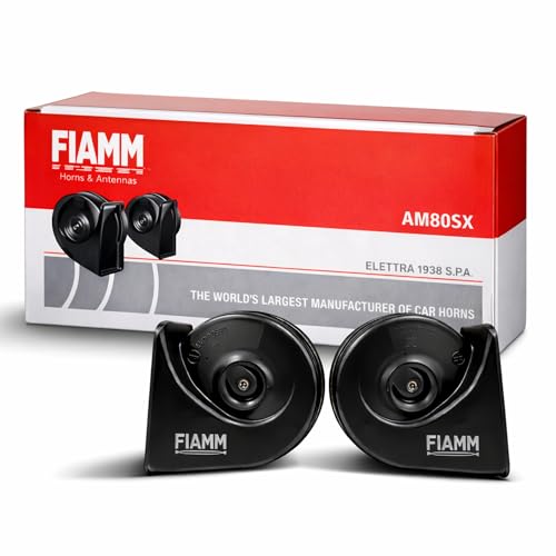 Image of FIAMM Car Horn 12V Loud Sound Dual Tone Snail Horn with Relay, Waterproof Heavy Duty Horn Set for Car, Bike & Truck, High Sound Universal Vehicle Horn (Set of 2)