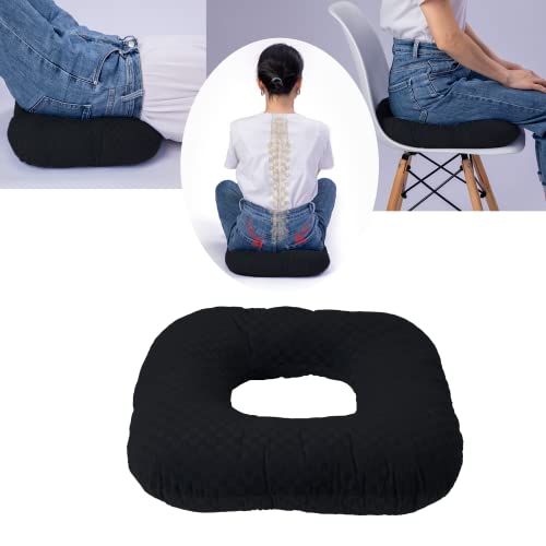 Wuronsa Donut Pillow For Tailbone Pain Relief Seat Cushion, Orthopedic Hemorrhoid Pillow, Postpartum Pregnancy Pressure Ulcer Pillow, Sitting Pressure Relief, For Home, Office, And Car (Black) #TOP25