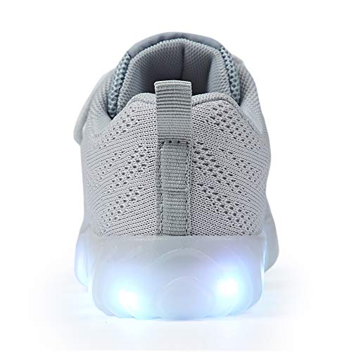 Aosifu Kids Light Up Shoes Toddler Girls Boys Breathable Led Flashing Sneakers Usb Charge A-Grey37 thumb #1