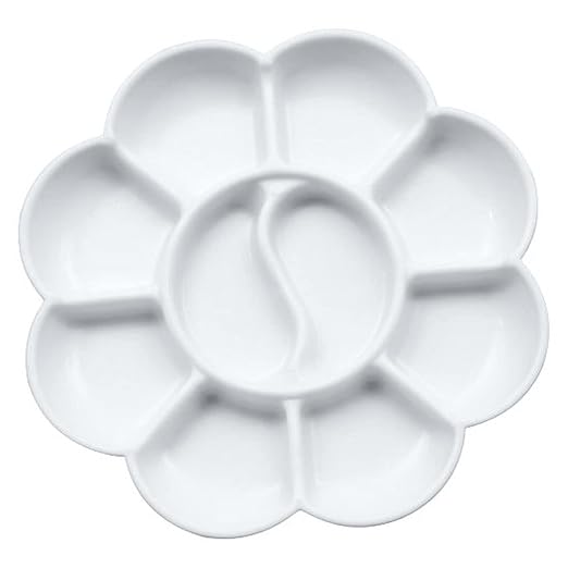 KRAFTMASTERS 2 Pcs Small Flower Shape Color Mixing Palette Paint Plate Draw Palette - White
