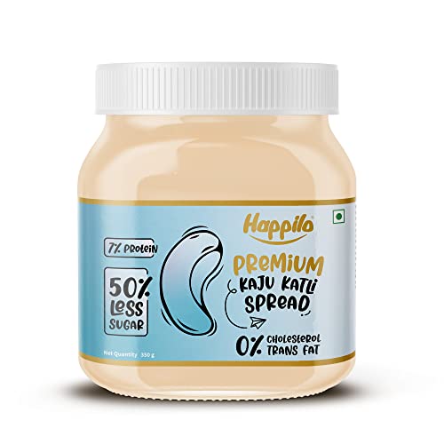 [Apply Coupon] Happilo Premium Kaju Katli Spread, Delicious and Creamy Spread with Rich Flavor of Roasted Premium Cashews, High Protein Low-Sugar Sweet Dessert, Guilt-Free Healthy Snack, No Cholesterol and Trans-Fat, 350g