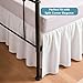 Twin Daybed Skirt 14 Inch Drop, Dust Ruffle Bed Skirts for Daybeds, Split Corners with Three Side Coverage (White)