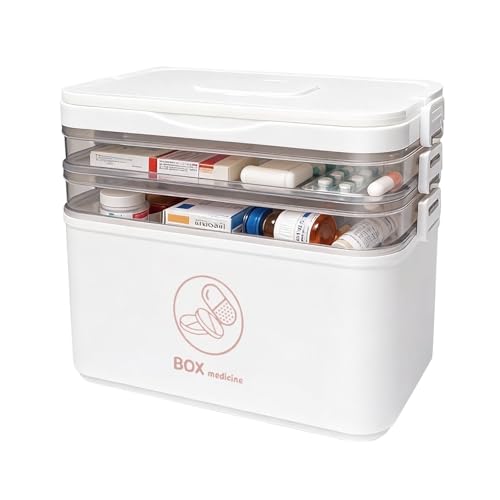 Neikafan Boîte à Pharmacie à 3 Étages Boîtes de Rangement et Organisateur 3 Couches...