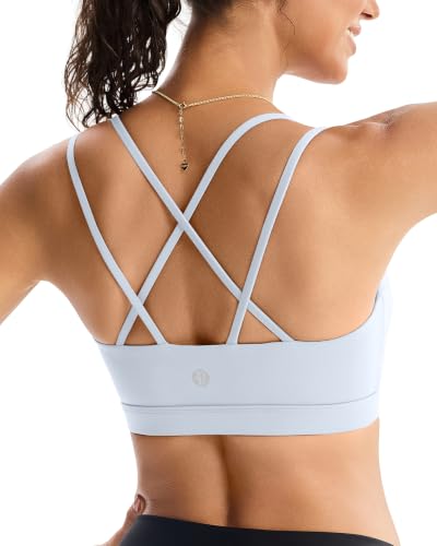 Image of RUNNING GIRL High Impact Sports Bras for Women - Scoop Neck Strappy Sports Bra High Support Moulded Cup Workout Bra