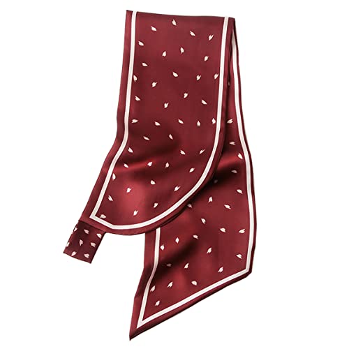 XINNI Women Colorful Thin Know Free Neckerchief Pattern Tie Scarf for Hair and Neck Decor Bag Accessories for Spring Summer2