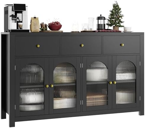 finetones Buffet Cabinet with Storage, 55.1" Large Sideboard Buff...