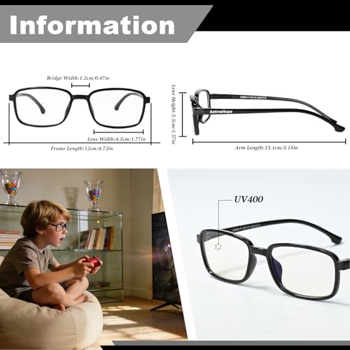 Image of Ultra-Light Blue Light Blocking Glasses with Case for Kids and Teens,Anti Eyestrain &UV400