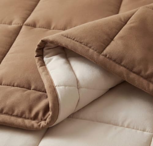 Image of SANMARINO Reversible Single Size Comforter 220 GSM Microfiber | Single Bed AC Comforter /Blanket for Winter & All Season | Soft Lightweight Quilt /Duvet (60 x 90 Inches, Mocha Brown)