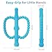 Fu Store Hollow Teether Tube 2 Pack Apple Shape Chew Straw Sensory Toy for Infant Toddlers Silicone Tubes Teething Toys for Babies 0-6 0-12 0-36 Months Gifts Teething Relief Soothing Gums (Blue Pink)