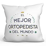 MUGFFINS Cojín 40x40 cm para ORTOPEDISTA Hombre Relleno Incluído - En Español - Mejor del Mundo - Regalo Original y Divertido