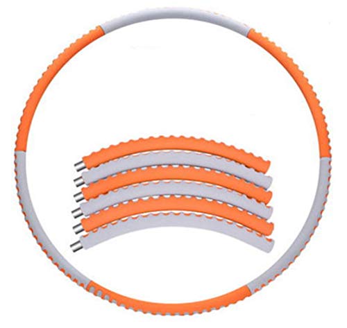 EVER RICH FitnessWave Weighted Fitness Exercise Hula Hoop (Pink - Grey) (STY 2 - Orange)