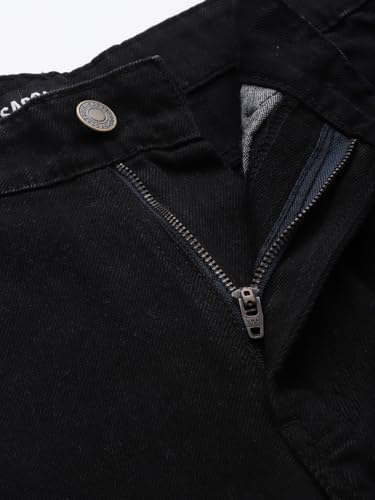 Image of Sassafras Women's Distressed Slim Fit Slit - Casual Streetwear Denim Wide Leg Jeans