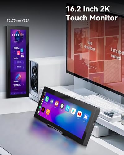 Image of Prechen 16.2'' 2K QHD IPS 2608x720 Touchscreen Secondary Monitor, IPS Stretched Bar LCD Travel Touch Display HDMI USBC, Portable Touch Screen for Laptop Computer Windows Aida64 GPU CPU RAM Monitoring