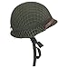 WWII US Army M1 Helmet Replica - Steel Shell With Net, Canvas Chin Strap, Cat Eye Band - WW2 Gear