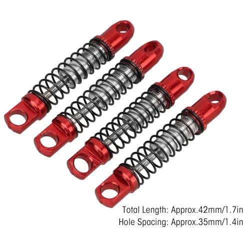 Image of 4 Set Metal Front Rear Shock Absorber, Aluminum Alloy RC Car Damper for WPL D12 1 /10 RC Car Upgrades Parts(Red)